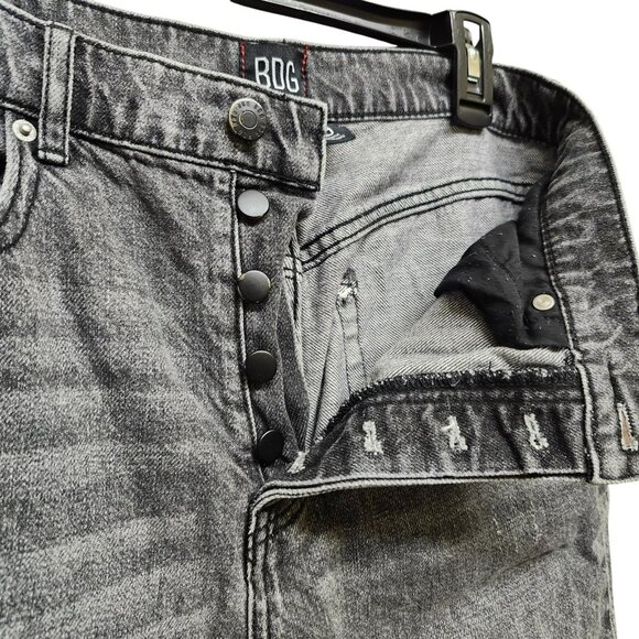 BGG Urban Outfitters Size 29 Straight Jean Black Button Fly Distressed High Rise - Picture 5 of 16